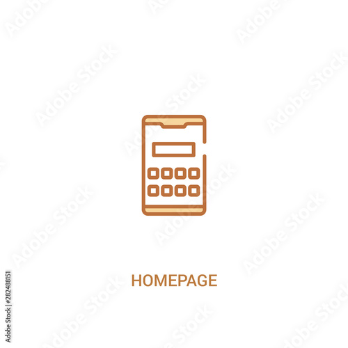 homepage concept 2 colored icon. simple line element illustration. outline brown homepage symbol. can be used for web and mobile ui/ux.