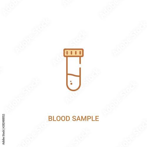 blood sample concept 2 colored icon. simple line element illustration. outline brown blood sample symbol. can be used for web and mobile ui/ux.