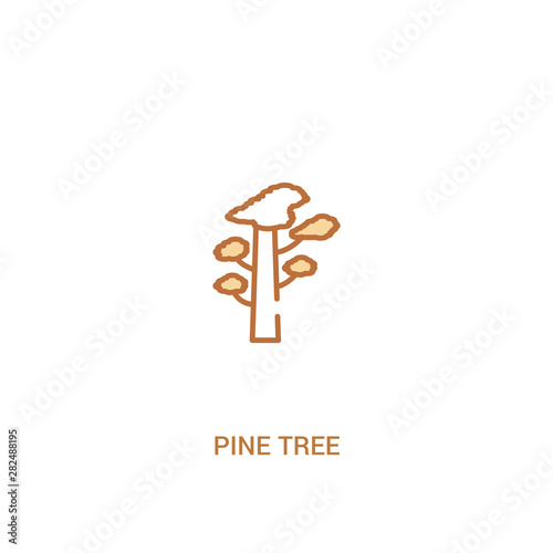 pine tree concept 2 colored icon. simple line element illustration. outline brown pine tree symbol. can be used for web and mobile ui/ux.