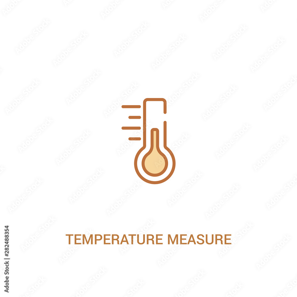 temperature measure concept 2 colored icon. simple line element illustration. outline brown temperature measure symbol. can be used for web and mobile ui/ux.