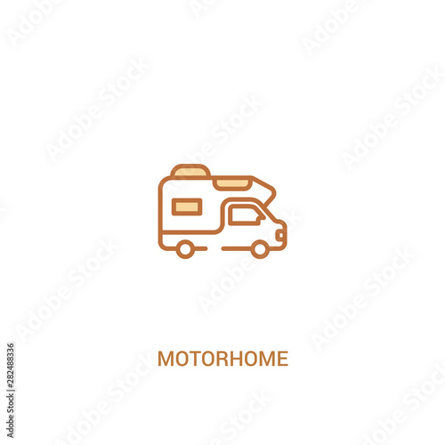 motorhome concept 2 colored icon. simple line element illustration. outline brown motorhome symbol. can be used for web and mobile ui/ux.