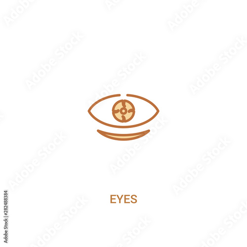 eyes concept 2 colored icon. simple line element illustration. outline brown eyes symbol. can be used for web and mobile ui/ux.