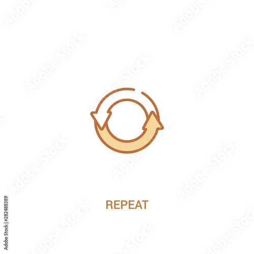 repeat concept 2 colored icon. simple line element illustration. outline brown repeat symbol. can be used for web and mobile ui/ux.