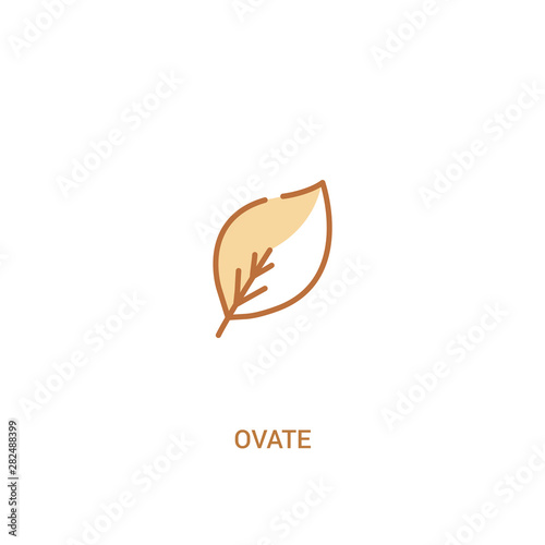ovate concept 2 colored icon. simple line element illustration. outline brown ovate symbol. can be used for web and mobile ui/ux.
