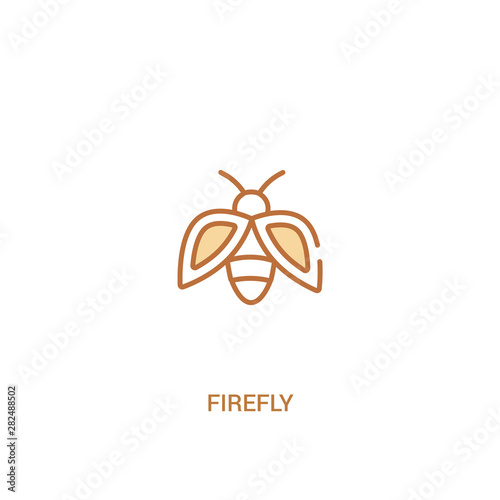 firefly concept 2 colored icon. simple line element illustration. outline brown firefly symbol. can be used for web and mobile ui/ux.