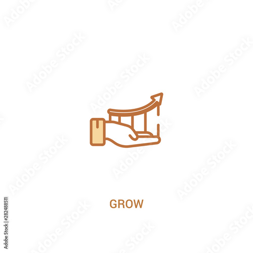 grow concept 2 colored icon. simple line element illustration. outline brown grow symbol. can be used for web and mobile ui/ux.