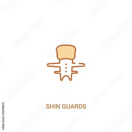 shin guards concept 2 colored icon. simple line element illustration. outline brown shin guards symbol. can be used for web and mobile ui/ux.