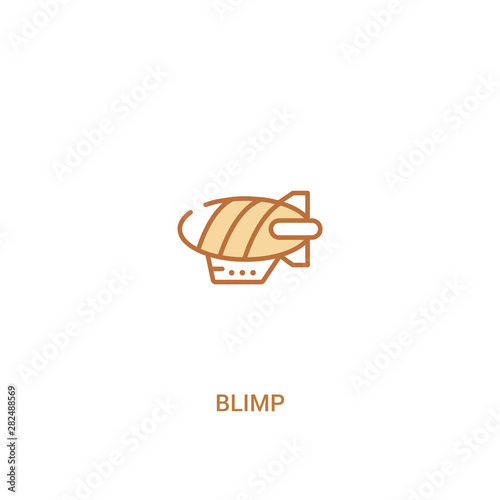 blimp concept 2 colored icon. simple line element illustration. outline brown blimp symbol. can be used for web and mobile ui/ux.