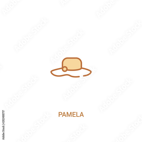 pamela concept 2 colored icon. simple line element illustration. outline brown pamela symbol. can be used for web and mobile ui/ux.