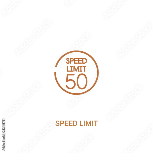 speed limit concept 2 colored icon. simple line element illustration. outline brown speed limit symbol. can be used for web and mobile ui/ux.