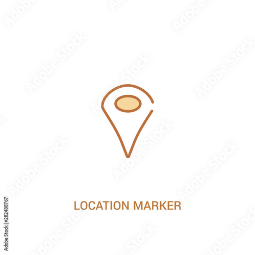 location marker concept 2 colored icon. simple line element illustration. outline brown location marker symbol. can be used for web and mobile ui/ux.