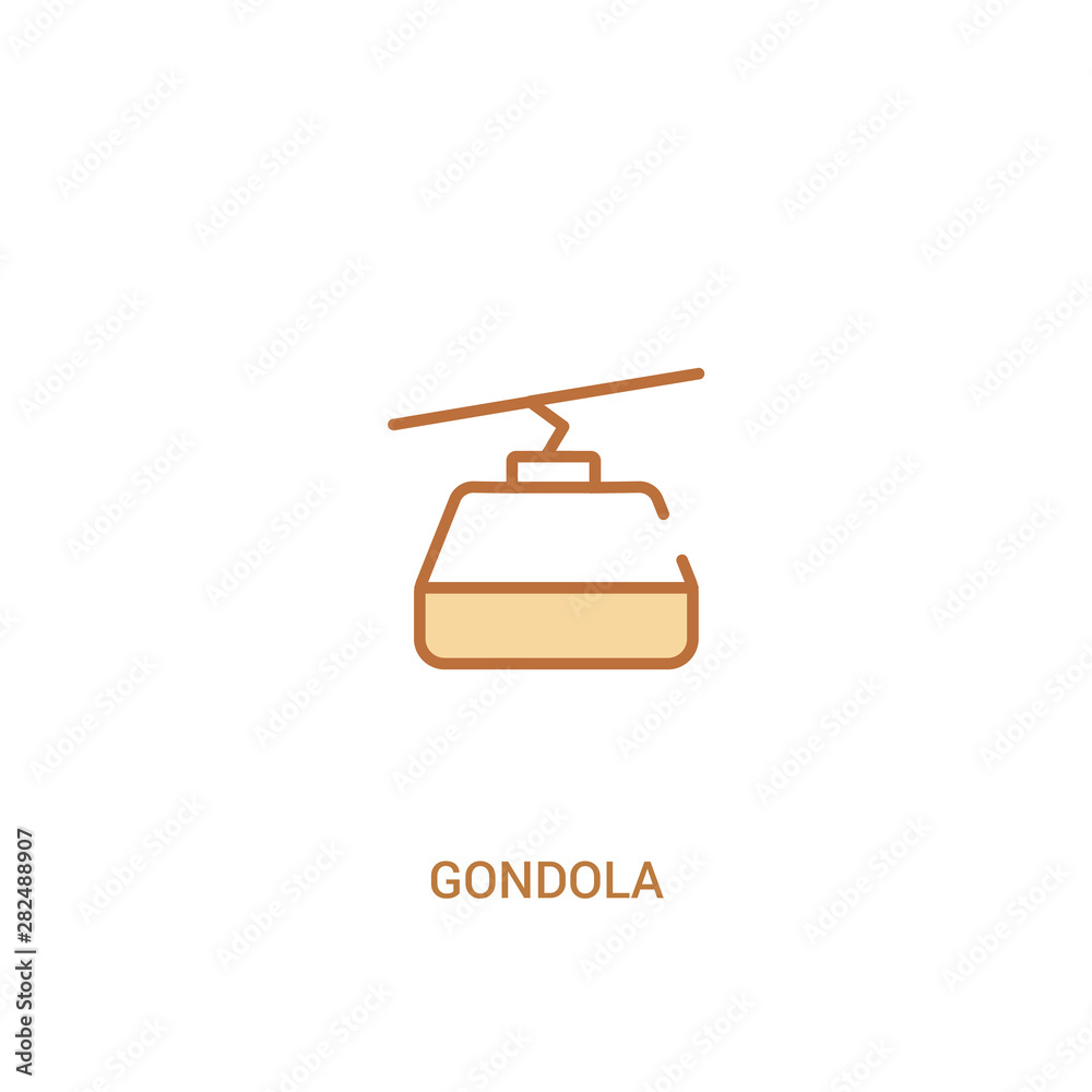 gondola concept 2 colored icon. simple line element illustration. outline brown gondola symbol. can be used for web and mobile ui/ux. gondola concept 2 colored icon. simple line element illustration. outline brown gondola symbol. can be used for web and mobile ui/ux.