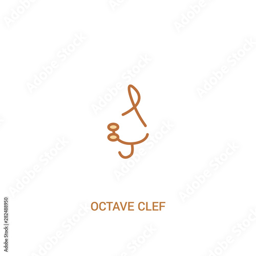 octave clef concept 2 colored icon. simple line element illustration. outline brown octave clef symbol. can be used for web and mobile ui/ux.