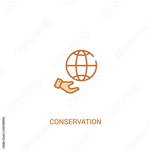 conservation concept 2 colored icon. simple line element illustration. outline brown conservation symbol. can be used for web and mobile ui/ux.