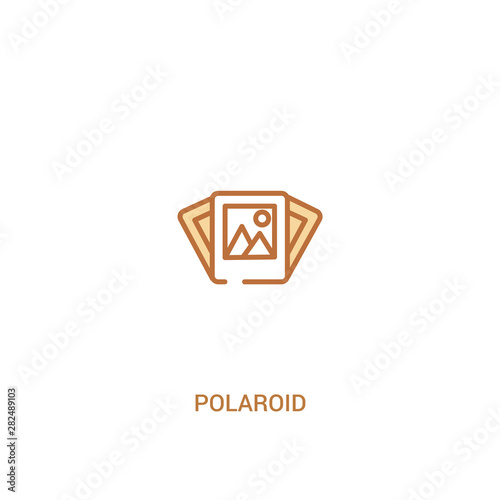 polaroid concept 2 colored icon. simple line element illustration. outline brown polaroid symbol. can be used for web and mobile ui/ux.