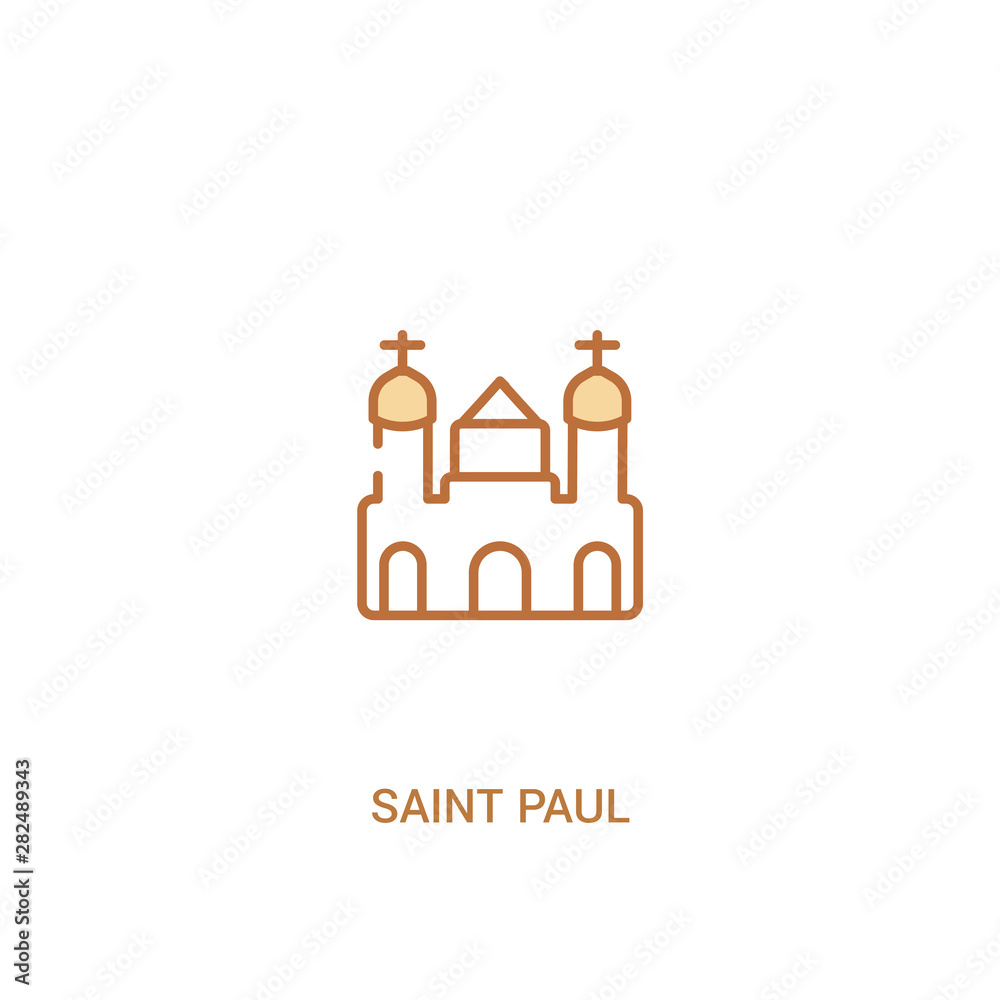 saint paul concept 2 colored icon. simple line element illustration. outline brown saint paul symbol. can be used for web and mobile ui/ux.