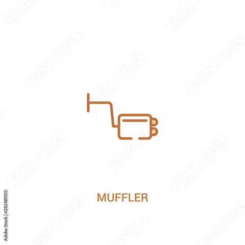 muffler concept 2 colored icon. simple line element illustration. outline brown muffler symbol. can be used for web and mobile ui/ux.