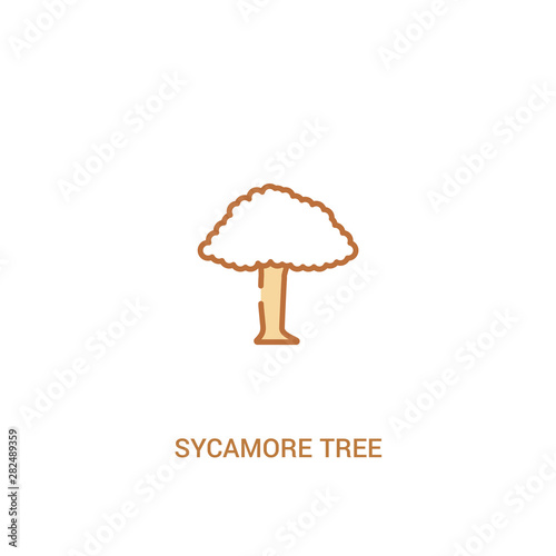 sycamore tree concept 2 colored icon. simple line element illustration. outline brown sycamore tree symbol. can be used for web and mobile ui/ux.
