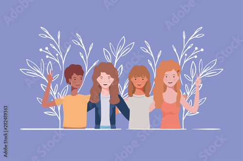 young and beautiful interracial girls group characters