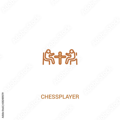 chessplayer concept 2 colored icon. simple line element illustration. outline brown chessplayer symbol. can be used for web and mobile ui/ux.