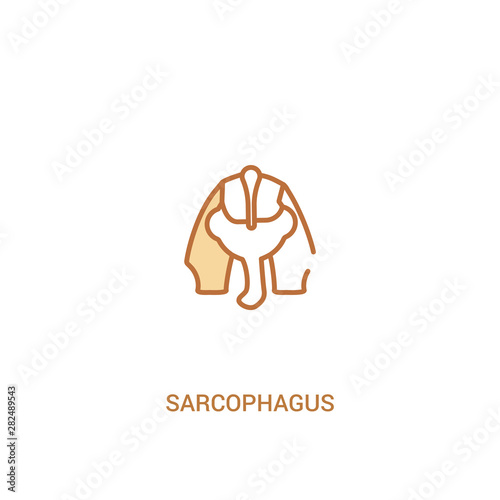 sarcophagus concept 2 colored icon. simple line element illustration. outline brown sarcophagus symbol. can be used for web and mobile ui/ux.