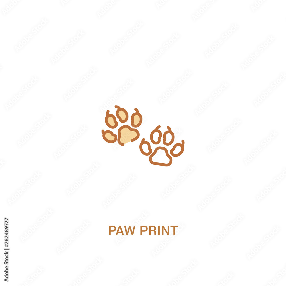paw print concept 2 colored icon. simple line element illustration