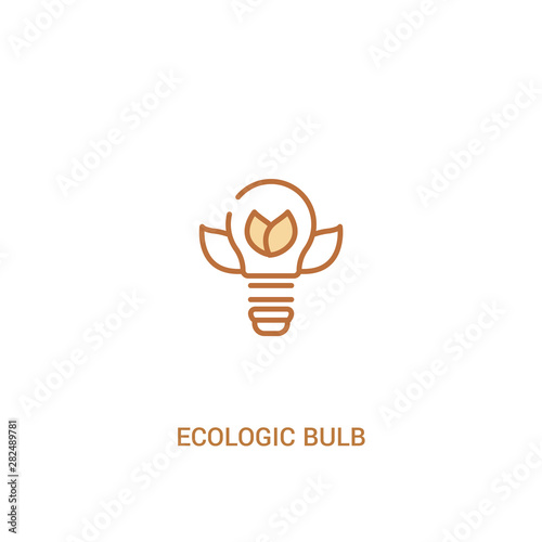 ecologic bulb concept 2 colored icon. simple line element illustration. outline brown ecologic bulb symbol. can be used for web and mobile ui/ux.