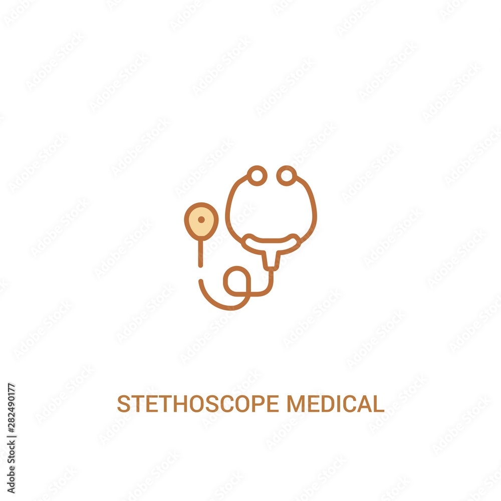 stethoscope medical heart beats control tool concept 2 colored icon. simple line element illustration. outline brown stethoscope medical heart beats control tool symbol. can be used for web and stethoscope medical heart beats control tool concept 2 colored icon. simple line element illustration. outline brown stethoscope medical heart beats control tool symbol. can be used for web and