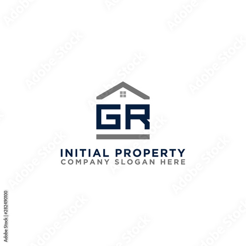Logo template vector Design, property, real estate with the initials GR - Vector 