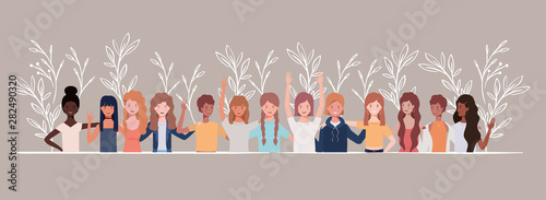 young and beautiful interracial girls group characters