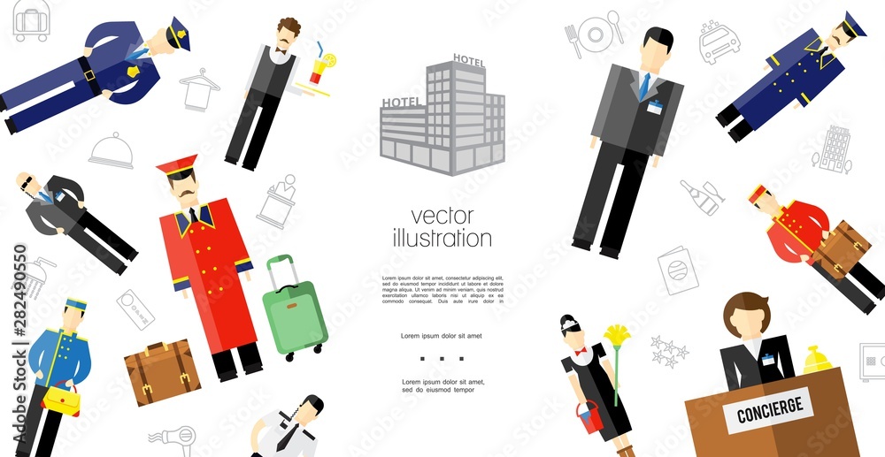 Flat Hotel Staff Template Flat Hotel Staff Template