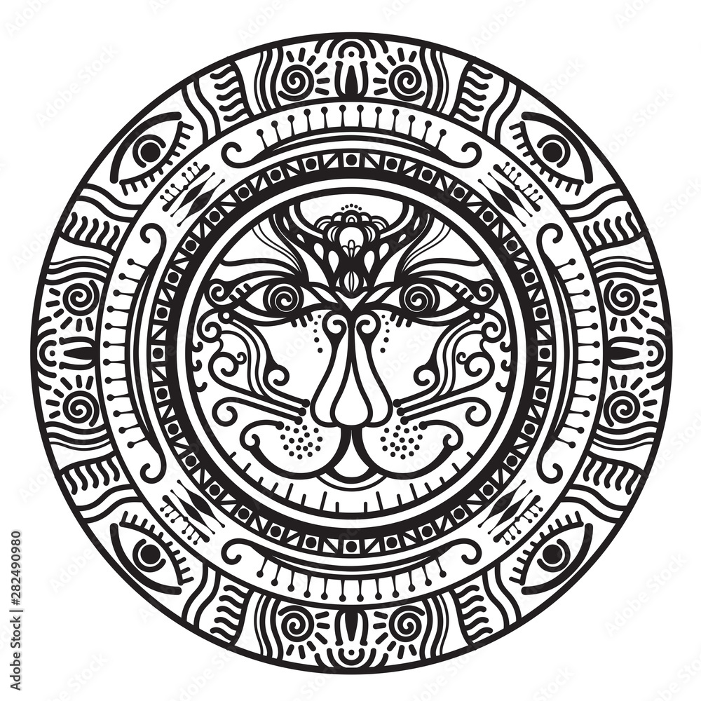 Abstract mandala Inca Maya civilizations graphic design decorative elements isolated on white color background for ancient geometric concepts Abstract mandala Inca Maya civilizations graphic design decorative elements isolated on white color background for ancient geometric concepts