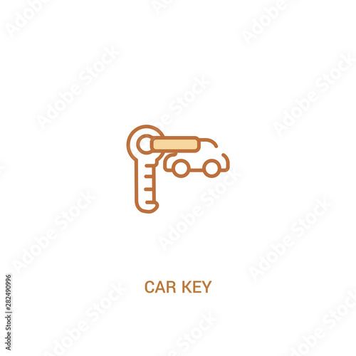 car key concept 2 colored icon. simple line element illustration. outline brown car key symbol. can be used for web and mobile ui/ux.