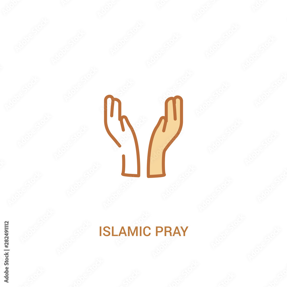 islamic pray concept 2 colored icon. simple line element illustration. outline brown islamic pray symbol. can be used for web and mobile ui/ux. islamic pray concept 2 colored icon. simple line element illustration. outline brown islamic pray symbol. can be used for web and mobile ui/ux.
