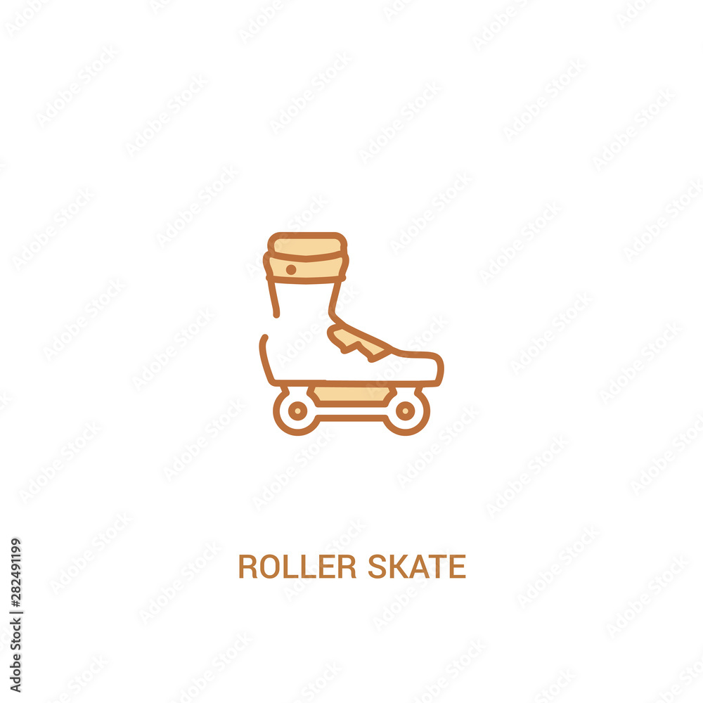 roller skate concept 2 colored icon. simple line element illustration. outline brown roller skate symbol. can be used for web and mobile ui/ux. roller skate concept 2 colored icon. simple line element illustration. outline brown roller skate symbol. can be used for web and mobile ui/ux.