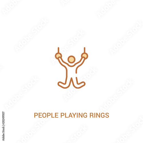 people playing rings concept 2 colored icon. simple line element illustration. outline brown people playing rings symbol. can be used for web and mobile ui ux.