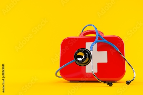 First aid kit with stethoscope