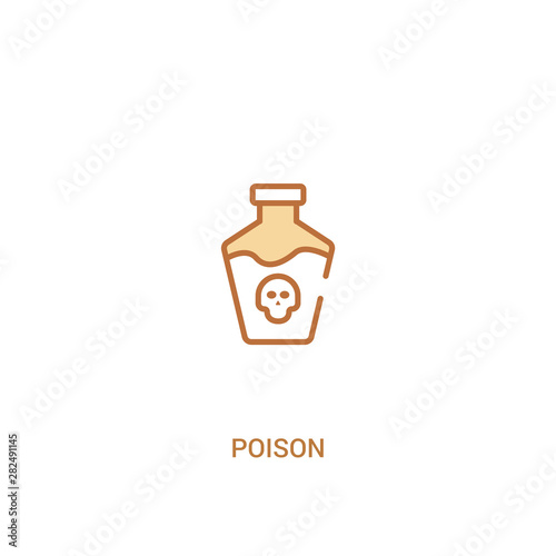 poison concept 2 colored icon. simple line element illustration. outline brown poison symbol. can be used for web and mobile ui/ux.