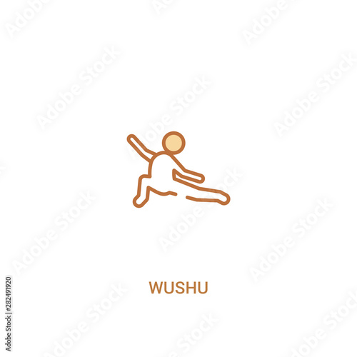 wushu concept 2 colored icon. simple line element illustration. outline brown wushu symbol. can be used for web and mobile ui/ux.