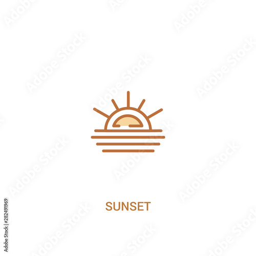 sunset concept 2 colored icon. simple line element illustration. outline brown sunset symbol. can be used for web and mobile ui/ux.