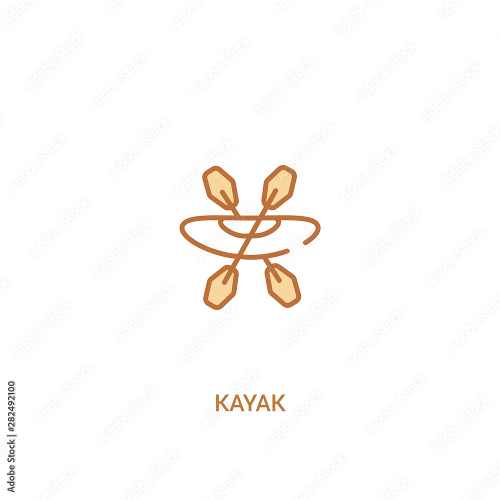 kayak concept 2 colored icon. simple line element illustration. outline brown kayak symbol. can be used for web and mobile ui/ux. kayak concept 2 colored icon. simple line element illustration. outline brown kayak symbol. can be used for web and mobile ui/ux.