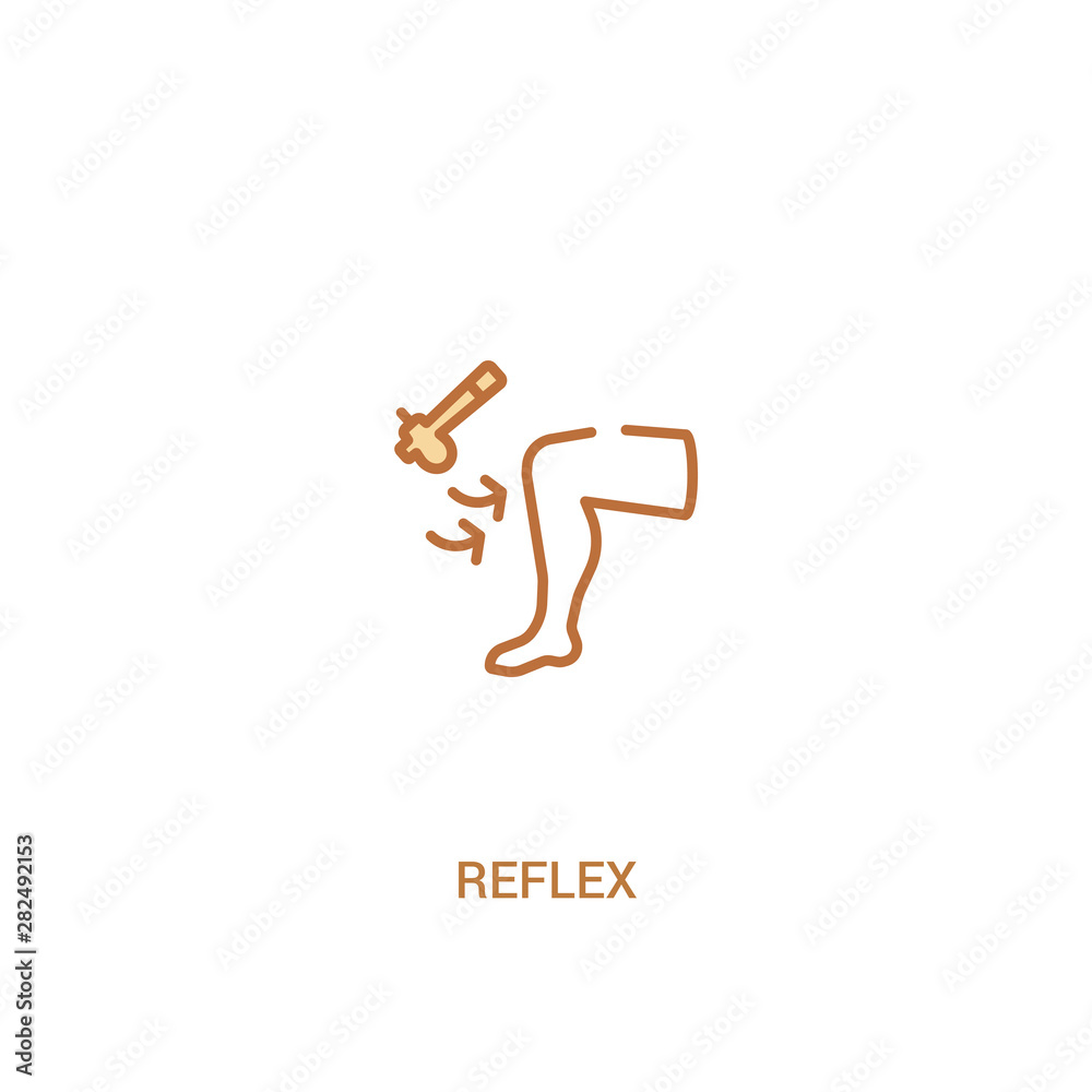 reflex concept 2 colored icon. simple line element illustration. outline brown reflex symbol. can be used for web and mobile ui/ux. reflex concept 2 colored icon. simple line element illustration. outline brown reflex symbol. can be used for web and mobile ui/ux.