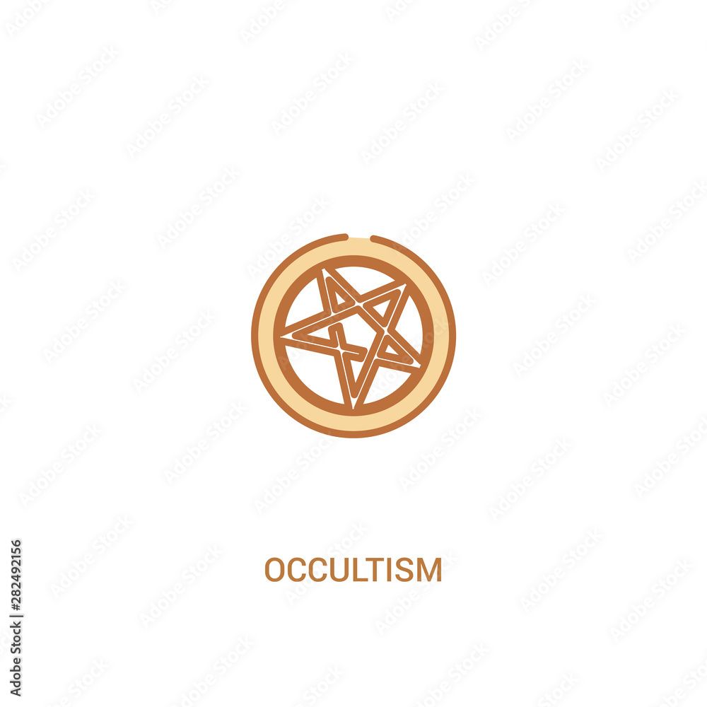 occultism concept 2 colored icon. simple line element illustration. outline brown occultism symbol. can be used for web and mobile ui/ux.