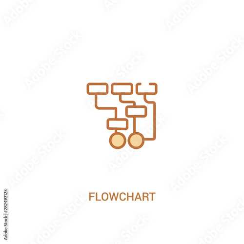flowchart concept 2 colored icon. simple line element illustration. outline brown flowchart symbol. can be used for web and mobile ui/ux.