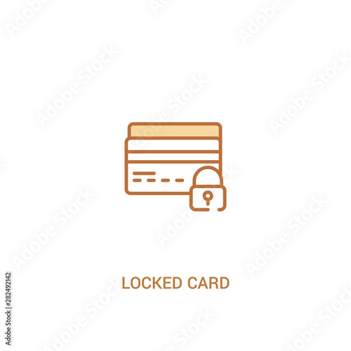 locked card concept 2 colored icon. simple line element illustration. outline brown locked card symbol. can be used for web and mobile ui/ux.