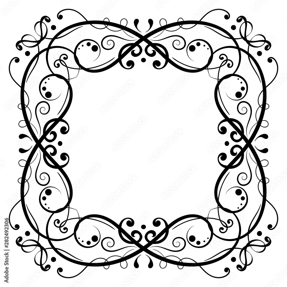 Floral filigree frame. Decorative design element Floral filigree frame. Decorative design element