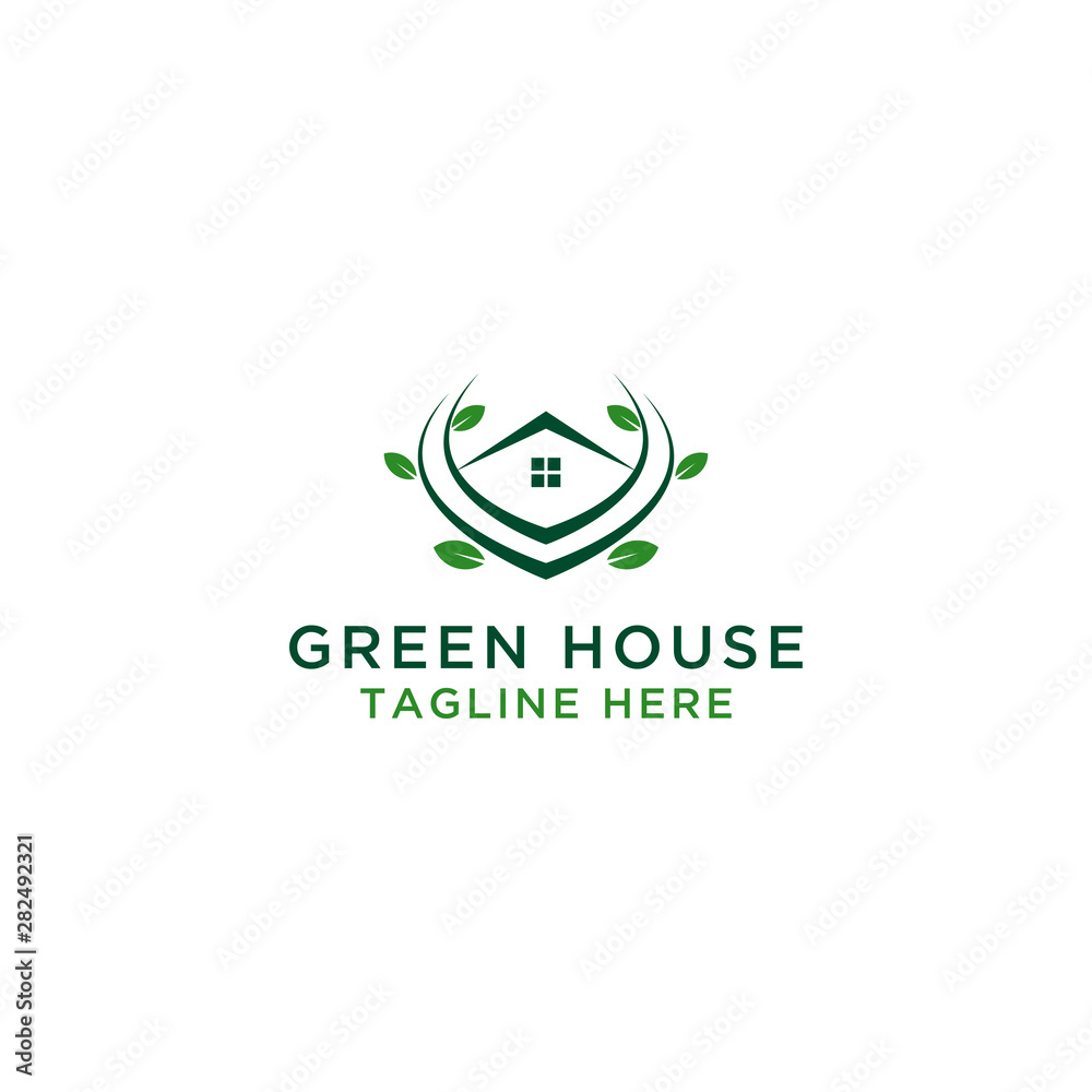 Home Logo. Home icon. green house logo design. - Vector Home Logo. Home icon. green house logo design. - Vector