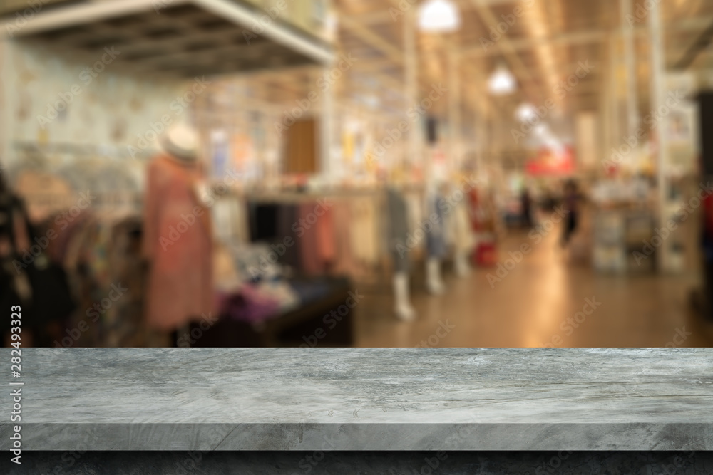 Old Gray cement shelf table with blur bokeh backgrounds,white room, interior,dimension,for display products.Best background with copy space. Old Gray cement shelf table with blur bokeh backgrounds,white room, interior,dimension,for display products.Best background with copy space.