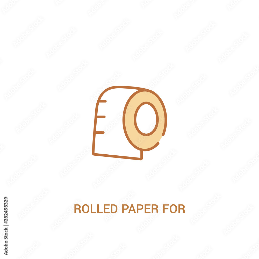 Fototapeta premium rolled paper for bathroom concept 2 colored icon. simple line element illustration. outline brown rolled paper for bathroom symbol. can be used for web and mobile ui/ux.