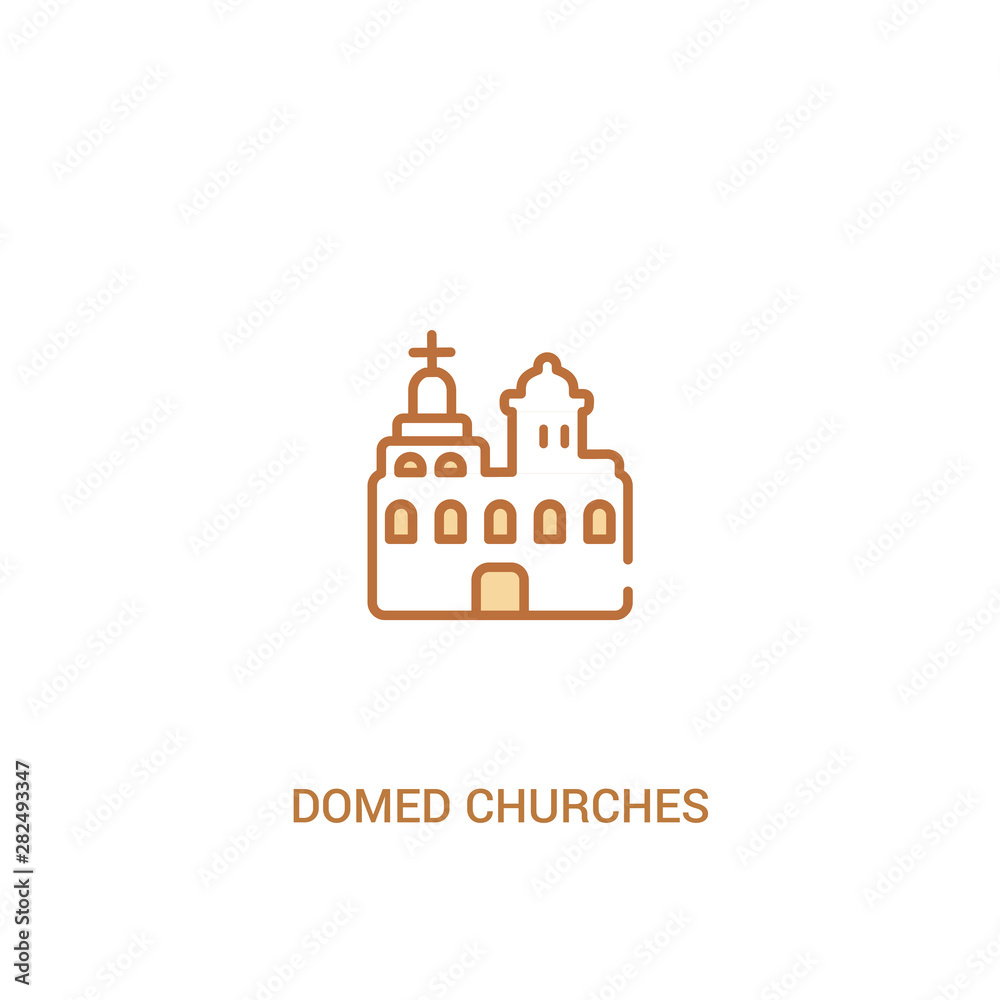 domed churches concept 2 colored icon. simple line element illustration. outline brown domed churches symbol. can be used for web and mobile ui/ux.